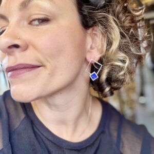 Ohrstecker silber - Lapislazuli blau Geometrisch